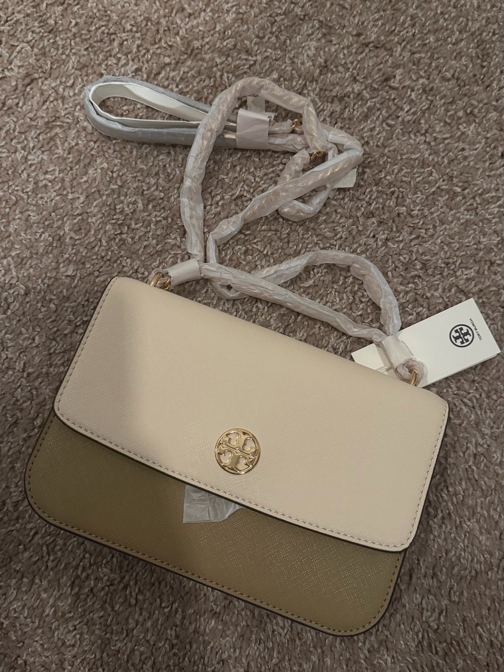 Tory Burch  Two-Tone Saffiano Crossbody